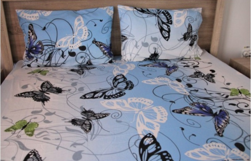 Lenjerie de pat matrimonial, din bumbac 100% neted, pentru 2 persoane, cu 4 piese Armonia Textil - Nina