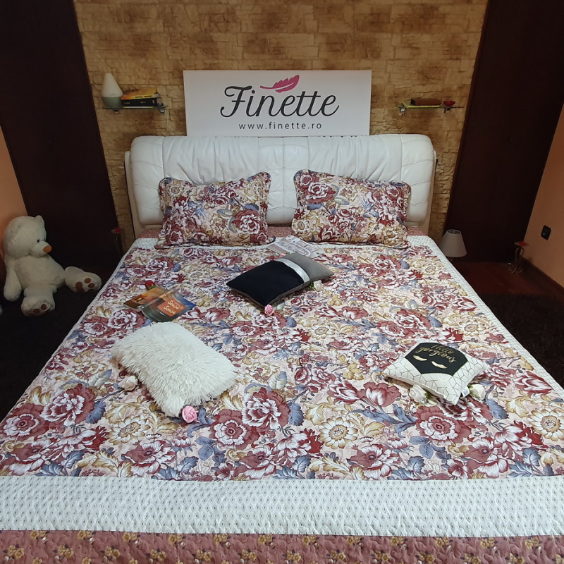 Cuvertura moderna de pat matrimonial din bumbac pentru pat dublu. 2 persoane