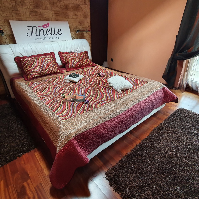Cuvertura de pat din bumbac pentru pat dublu. 2 persoane, cu 3 piese - Sonia