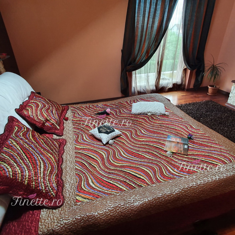 Cuvertura de pat din bumbac pentru pat dublu. 2 persoane, cu 3 piese - Sonia