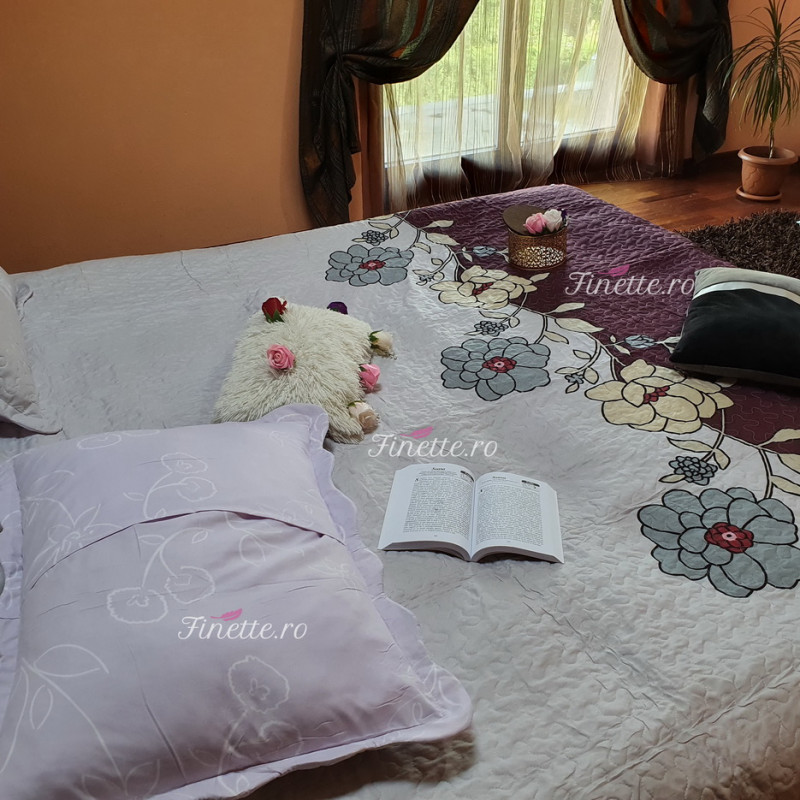Cuvertura moderna de pat matrimonial din bumbac pentru pat dublu. 2 persoane