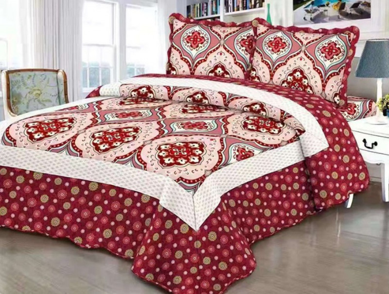 Cuvertura moderna de pat matrimonial din bumbac pentru pat dublu. 2 persoane, cu 3 piese - Tessa