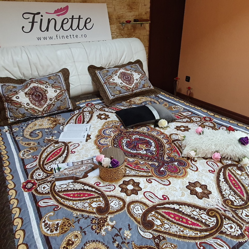 Cuvertura moderna de pat matrimonial din bumbac pentru pat dublu, 2 persoane - cod produs CBBF15