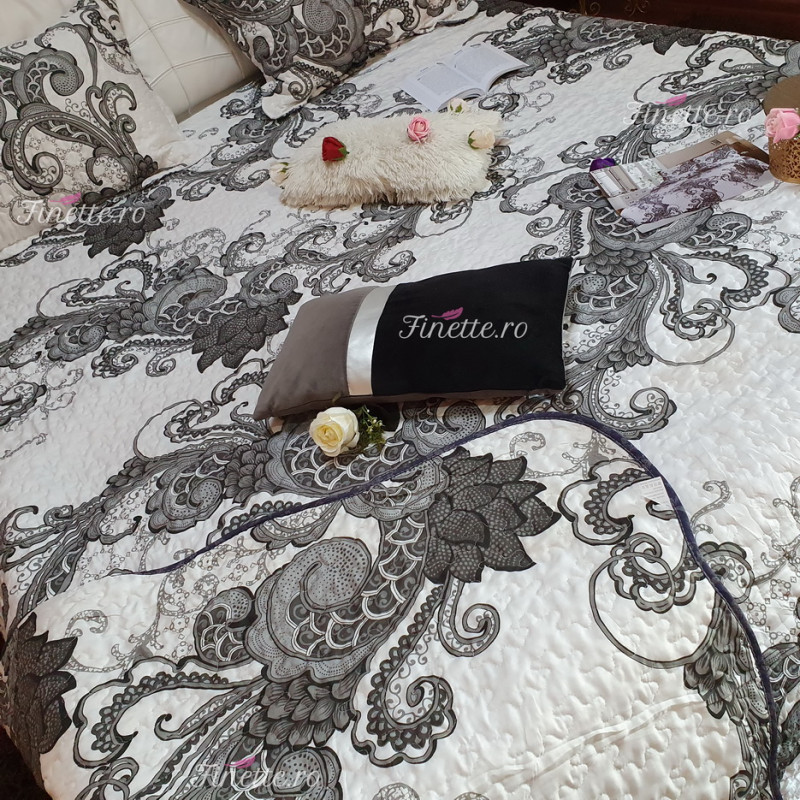 Cuvertura moderna de pat matrimonial din bumbac pentru pat dublu, 2 persoane - cod produs CBBF32