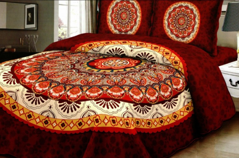 Cuvertura moderna de pat matrimonial din bumbac pentru pat dublu, 2 persoane, cu 3 piese - Karla