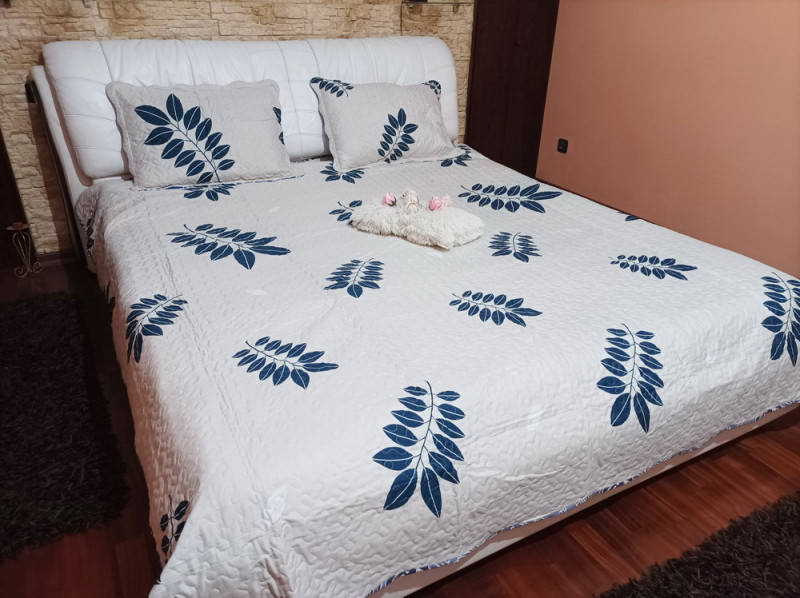 Cuvertura moderna de pat matrimonial din bumbac pentru pat dublu, 2 persoane, cu 3 piese - Gina