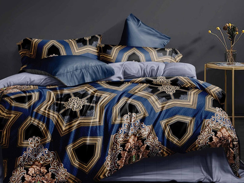 Lenjerie de pat bumbac finet, cu 4 piese, pentru 2 persoane, L'atelier Creatif Pucioasa - Eliana