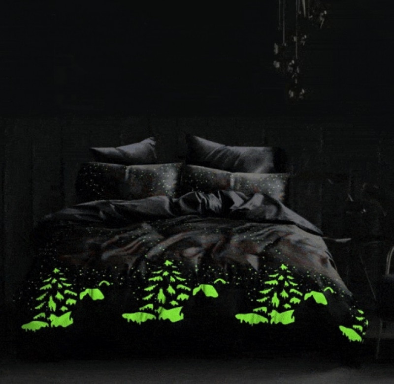 Lenjerie de pat Craciun, Fluorescenta, pentru 2 persoane cu 4 piese, Ralex Pucioasa - Nadia