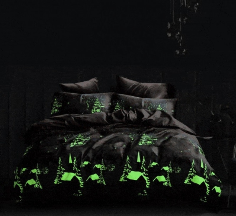 Lenjerie de pat Craciun, Fluorescenta, pentru 2 persoane cu 4 piese, Ralex Pucioasa - Raisa