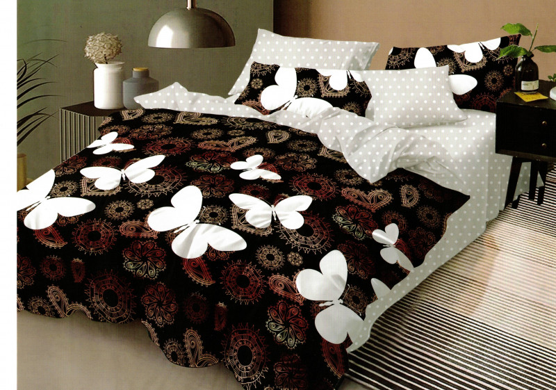 Lenjerie de pat din bumbac, ELVO, pentru 2 persoane, 4 piese, Ralex Pucioasa - Noemi