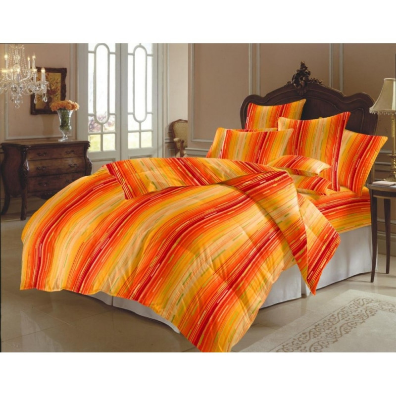 Lenjerie de pat dublu, din bumbac 100% neted, pentru 2 persoane, cu 4 piese Armonia Textil - Bianca