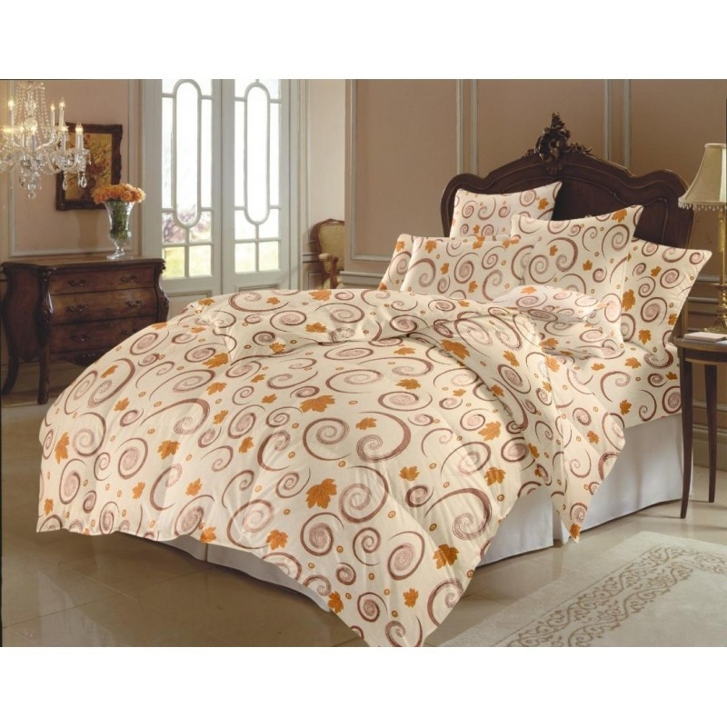 Lenjerie de pat matrimonial, din bumbac 100% neted, pentru 2 persoane, cu 4 piese Armonia Textil - Mina