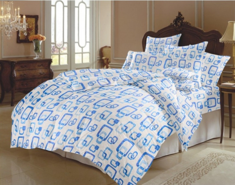 Lenjerie de pat matrimonial, din bumbac 100% neted, pentru 2 persoane, cu 4 piese Armonia Textil - Monica