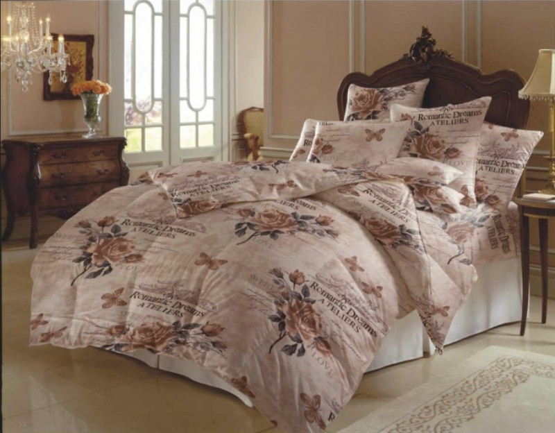 Lenjerie de pat pentru 1 persoana, din bumbac 100%, Armonia Textil - Fania