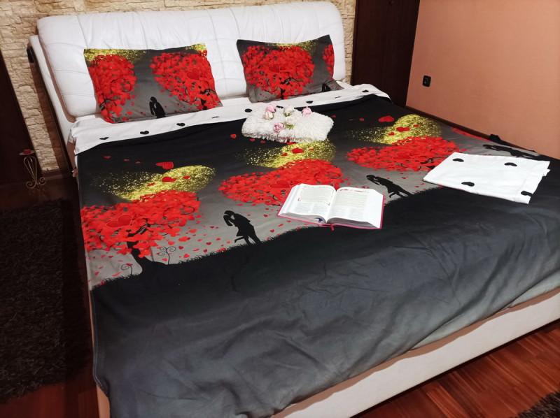 Lenjerie de pat bumbac finet, pentru 2 persoane, cu 6 piese, Ralex Pucioasa - Clara