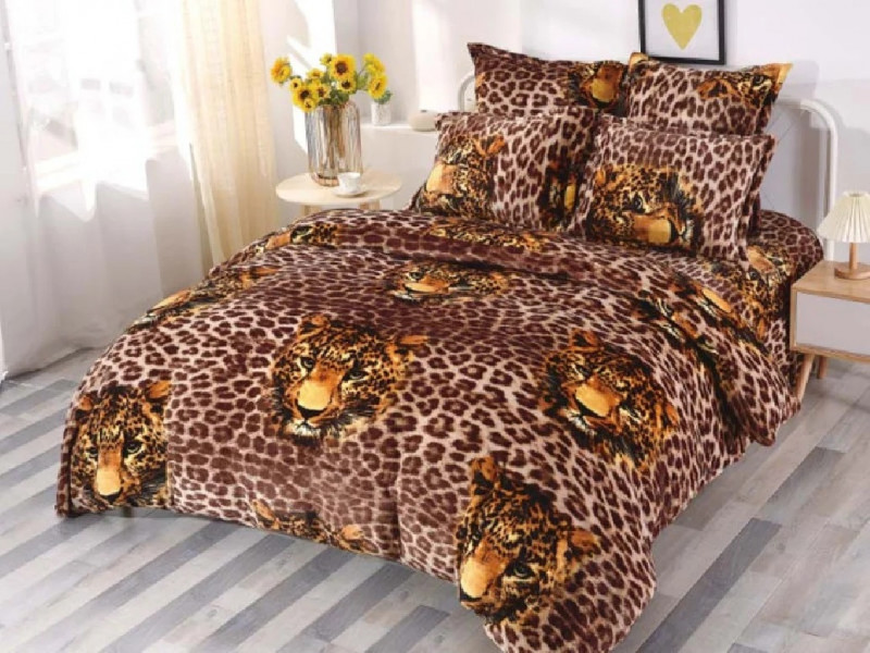 Lenjerie de pat pufoasa cocolino pentru 2 persoane, cu 6 piese - Panther