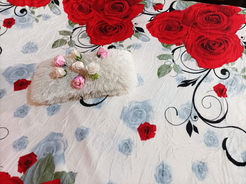 Patura cocolino pufoasa 200x230 cm, East Comfort - Roses