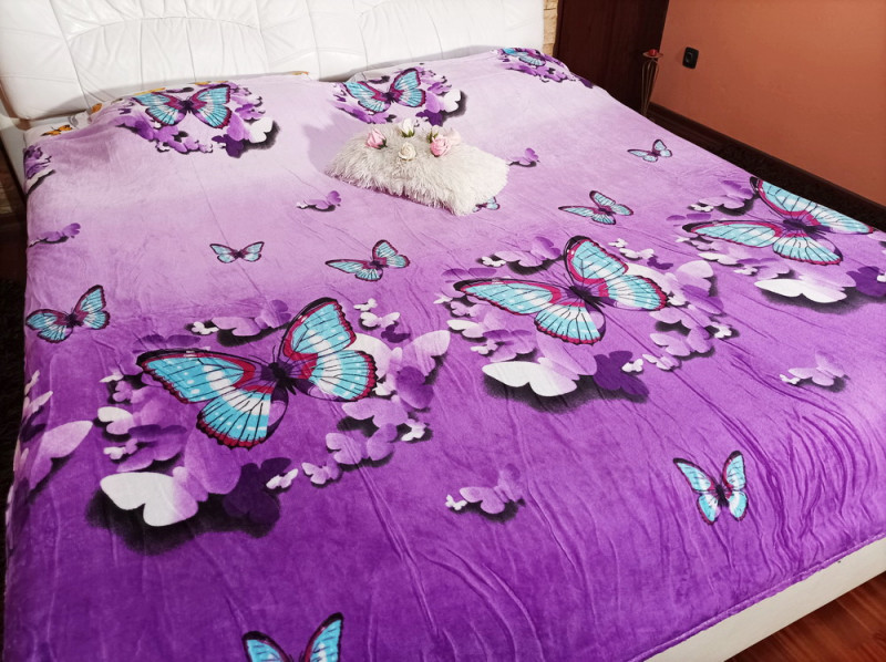 Patura cocolino pufoasa 200x230 cm, East Comfort - Butterfly 1