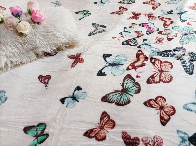 Patura cocolino pufoasa 200x230 cm, East Comfort - butterfly
