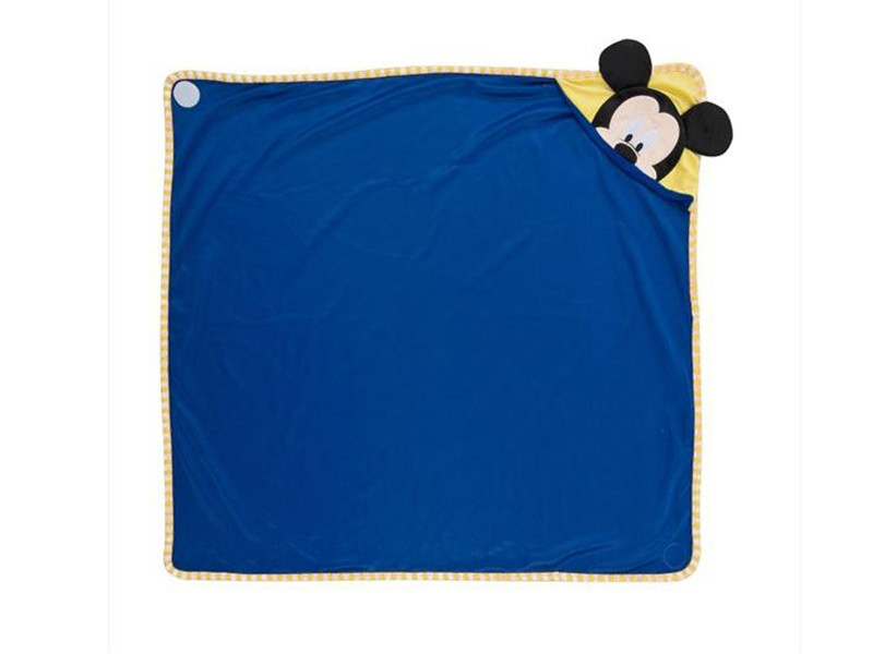Patura pufoasa cu gluga pentru copii, 100x100 cm, Tac - Mickey Mouse