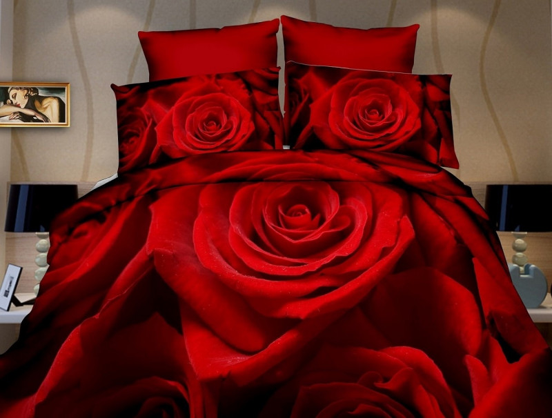 Lenjerie de pat Digital Print, Ralex Pucioasa, 2 persoane - Red rose