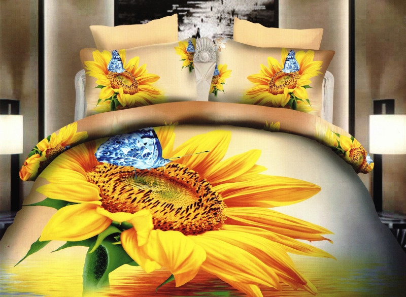 Lenjerie de pat Digital Print, Ralex Pucioasa, 2 persoane - Sunflower