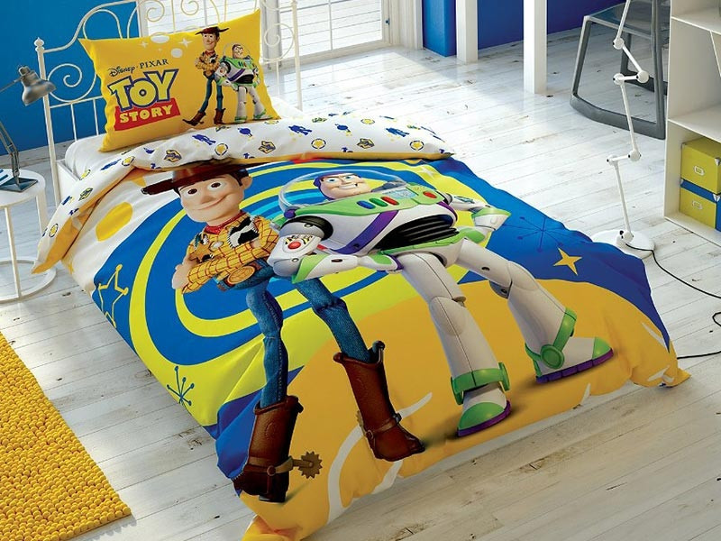 Lenjerie de pat pentru 1 persoana, 3 piese, TAC, din bumbac 100% - Toy Story