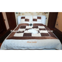 Cuvertura eleganta de pat dublu. pentru 2 persoane, din catifea, cu 3 piese - Elena