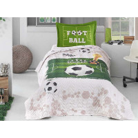 Set lenjerie de pat cu cuvertura pentru copii, 1 persoana, cu 3 piese, Clasy, din bumbac 100% - Soccer