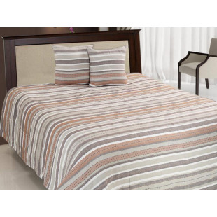 Cuvertura de pat din catifea pentru pat dublu cu 2 fete de perna, 2 persoane - Maro