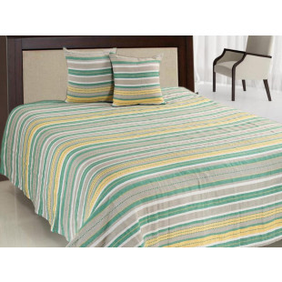 Cuvertura de pat din catifea pentru pat dublu cu 2 fete de perna, 2 persoane - Verde