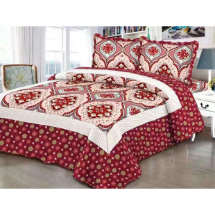 Cuvertura moderna de pat matrimonial din bumbac pentru pat dublu. 2 persoane, cu 3 piese - Tessa