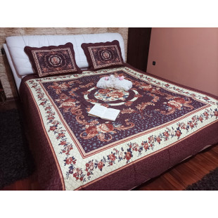 Cuvertura moderna de pat matrimonial din bumbac pentru pat dublu, 2 persoane, cu 3 piese - Delia