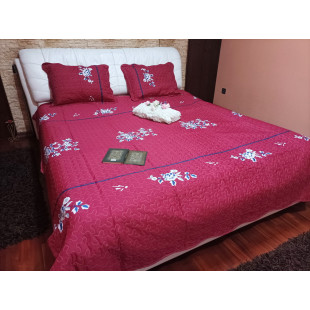 Cuvertura moderna de pat matrimonial din bumbac pentru pat dublu, 2 persoane, cu 3 piese - Inna