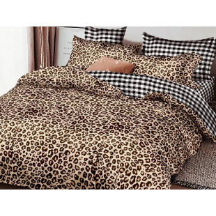 Lenjerie de pat bumbac finet (cearceaf cu elastic 180x200 cm), cu 6 piese, pentru 2 persoane - Misha