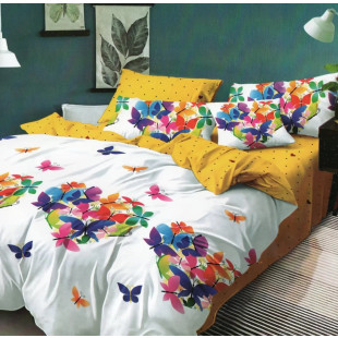 Lenjerie de pat din bumbac, ELVO, pentru 2 persoane, 4 piese, Ralex Pucioasa - Butterfly