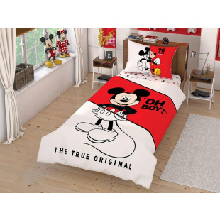 Lenjerie de pat pentru 1 persoana, 3 piese, TAC, din bumbac 100% - Mickey